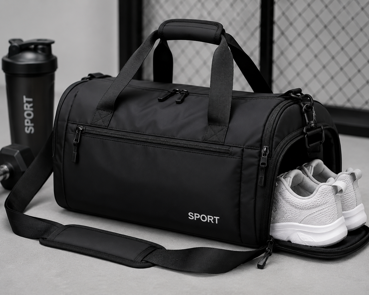Waterproof Gym Duffel Bag with Shoe Compartment